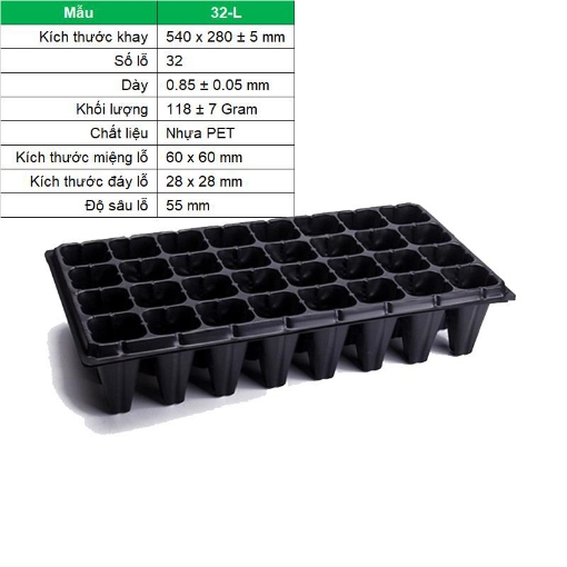 Ảnh của Khay nhựa ươm cây 32 lỗ, Vỉ ươm hạt giống, Khay nhựa ươm hạt rau hoa