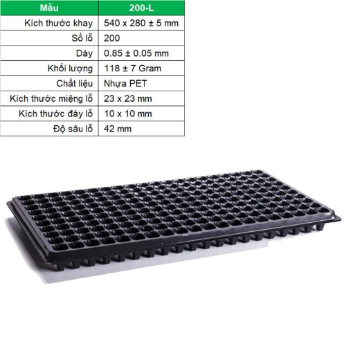 Ảnh của Khay nhựa ươm cây 200 lỗ, Vỉ ươm hạt giống, Khay nhựa ươm hạt rau hoa