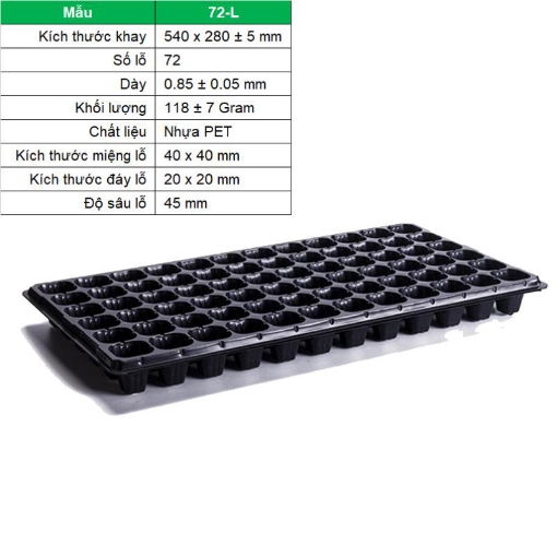 Ảnh của Khay nhựa ươm cây 72 lỗ, Vỉ ươm hạt giống, Khay nhựa ươm hạt rau hoa