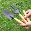 Gambar Bộ dụng cụ làm vườn 3 món cán gỗ TXE-3GO0, Bộ Xẻng 3 món, Xẻng làm vườn cán gỗ