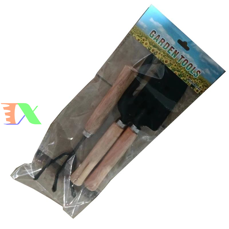 Bộ dụng cụ làm vườn 3 món (cán gỗ)