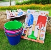 Gambar Bộ dụng cụ làm vườn 3 món cán gỗ TXE-3GO5, Bộ Xẻng nhiều màu sắc cho bé