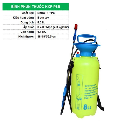 Picture of Bình phun thuốc sâu 8 lit KXF-P8B, Bình xịt tưới phun sương, Phun thuốc muỗi, Mối