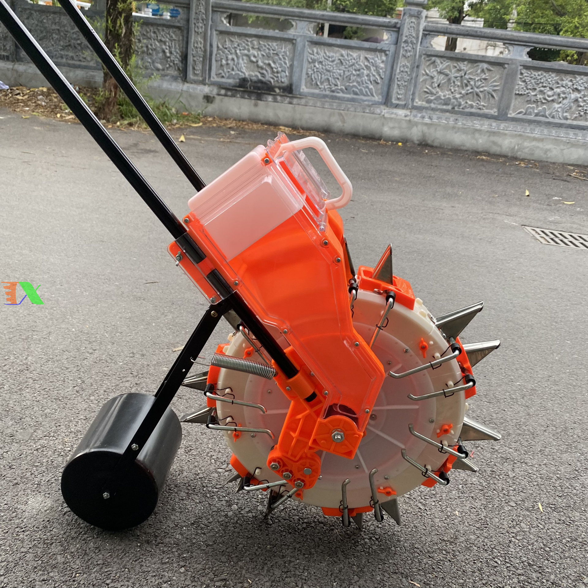 Máy gieo hạt tự động, bánh lăn (12 răng, rộng 14cm)