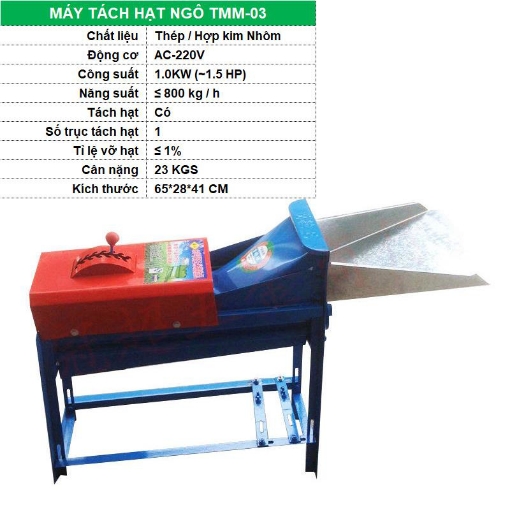 图片 Máy tuốt hạt ngô TMM-03, Máy tách hạt bắp mini, Máy sơ chế ngô