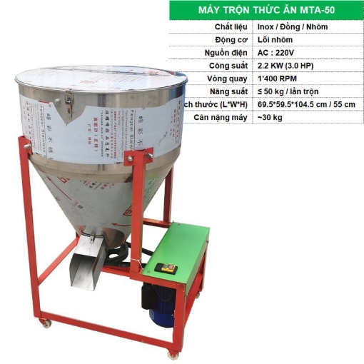 Ảnh của Máy trộn thức ăn MTA-50 cho Gia súc, Gia cầm, Cối trộn, Silo trộn thức ăn chăn nuôi