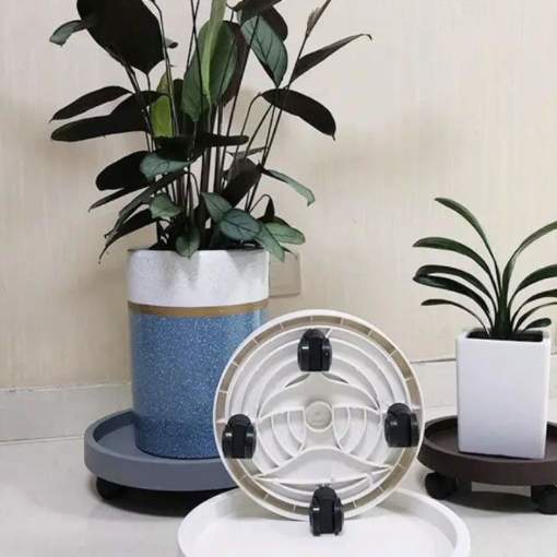 รูปภาพของ Giá để chậu hoa bằng nhựa DHB-36 cm, Kệ để chậu cây cảnh 4 bánh, Đế chậu cây có bánh xe lăn