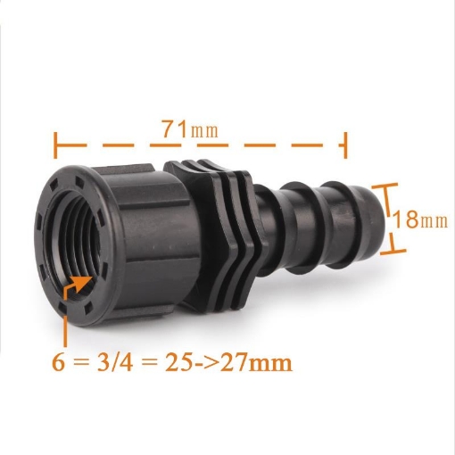 图片 Khởi thủy TKR-5220T Ren trong 27 ra ống Φ20 mm, Khởi thủy cho dây PVC PE HDPE LDPE