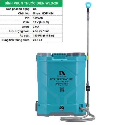 Ảnh của Bình phun thuốc trừ sâu WLD-20, Bình xịt điện tự đảo thuốc, Máy xịt khử trùng