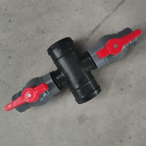 รูปภาพของ Van khóa chia 4 T4-90.90 Φ90mm, Fitting cho ống PE mềm N140x90