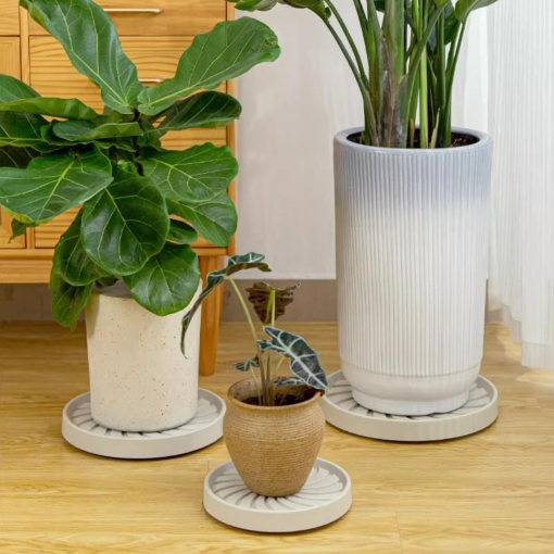 รูปภาพของ Giá để chậu hoa bằng nhựa DHC-33 cm, Kệ để chậu cây cảnh 5 bánh, Đế chậu cây có bánh xe lăn