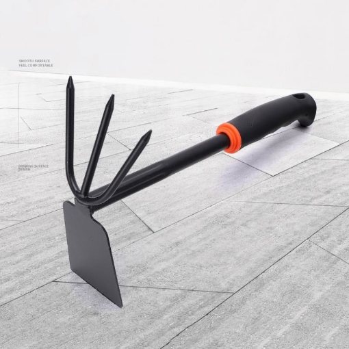 Gambar Cuốc Cào đất làm vườn TXE-12, Dụng cụ làm vườn cán nhựa, Nông cụ 2 trong 1