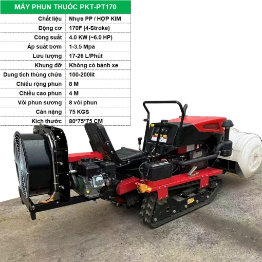 Ảnh của Máy phun thuốc trừ sâu PKT-PT170, Máy phun thuốc Bảo vệ thực vật lắp lên xe, Máy cày