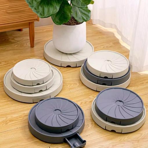 Ảnh của Giá để chậu hoa bằng nhựa DHA-29 cm, Kệ để chậu cây cảnh 4 bánh, Đế chậu cây có khay chứa nước