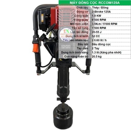 Ảnh của Máy đóng cọc cầm tay RCCOM125A 2 Kỳ, Máy máy đóng cọc tre, cọc gỗ, cọc thép, cọc bê tông