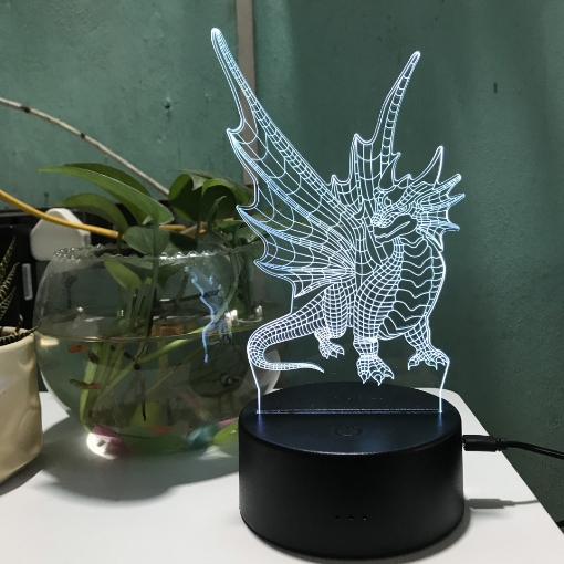 Ảnh của [ Ngẫu Nhiên ] Đèn ngủ, đèn trang trí Led 3D GO-005, Đèn ngủ 7 màu mini