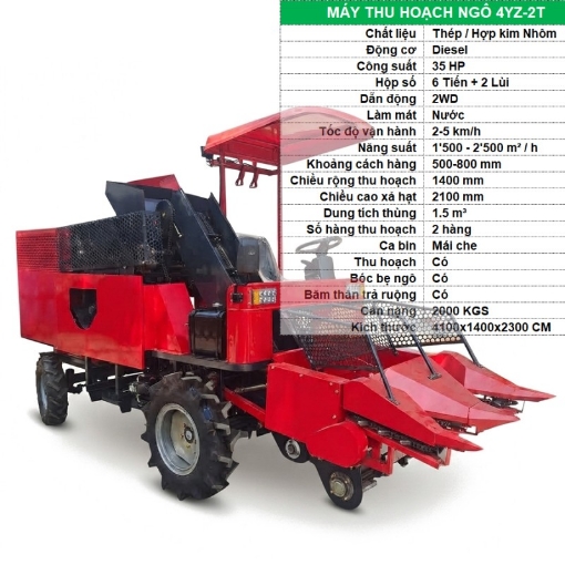 Ảnh của Máy thu hoạch Ngô 4YZ-2T, Máy thu hoạch 2 hàng phiên bản tinh giản