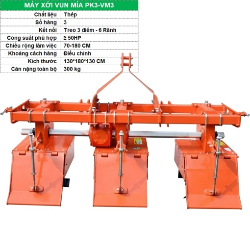Ảnh của Máy xới đất vun mía PK3-VM3, Làm cỏ Vun ngô 3 hàng