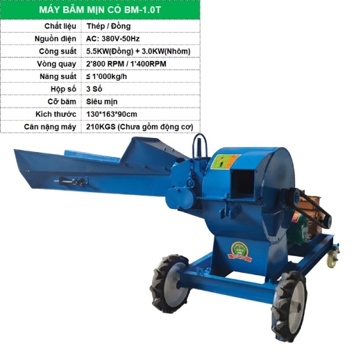 Ảnh của Máy băm cỏ mịn BM-1.0T, Máy Băm nghiền cỏ siêu mịn cho Gia cầm Gia súc