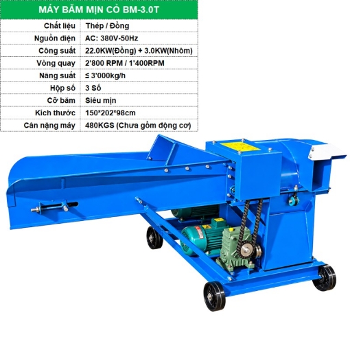 Ảnh của Máy băm cỏ mịn BM-3.0T, Máy Băm nghiền cỏ siêu mịn cho Gia cầm Gia súc