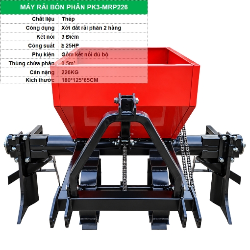 Ảnh của Máy rải phân bón PK3-MRP226, Máy bón phân kết nối treo 3 điểm