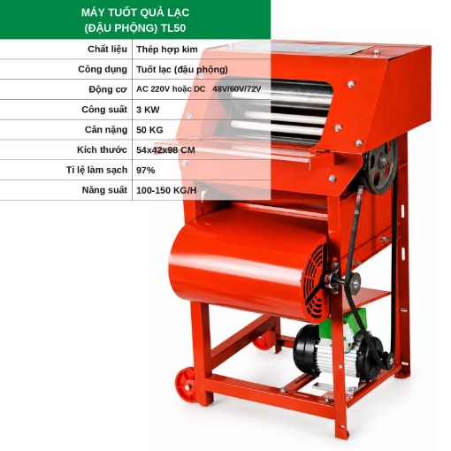 Ảnh của Máy tách quả lạc (đậu phộng) TL50 kiểu mới, dùng được cả lạc khô và lạc ướt, máy sơ chế lạc