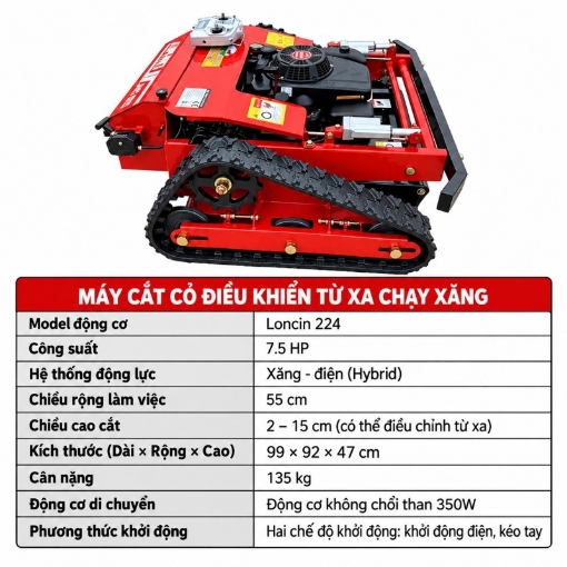Ảnh của Máy cắt cỏ JR-550, Robot cắt cỏ điều khiển từ xa chiều rộng cắt 55cm