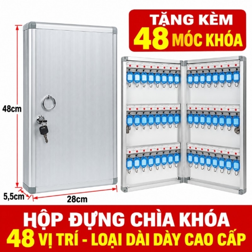 Ảnh của Tủ treo chìa khóa TCK-N48, Hộp quản lý chìa khóa gắn tường bằng Nhôm