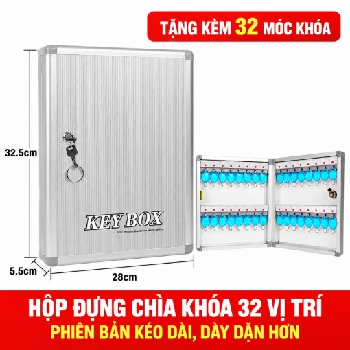 Ảnh của Tủ treo chìa khóa TCK-N32, Hộp quản lý chìa khóa gắn tường bằng Nhôm
