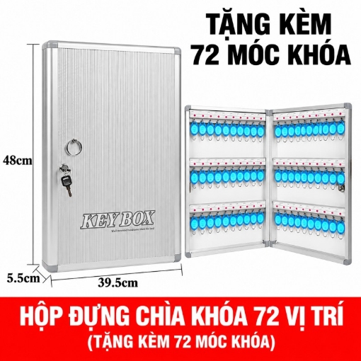 Ảnh của Tủ treo chìa khóa TCK-N72, Hộp quản lý chìa khóa gắn tường bằng Nhôm