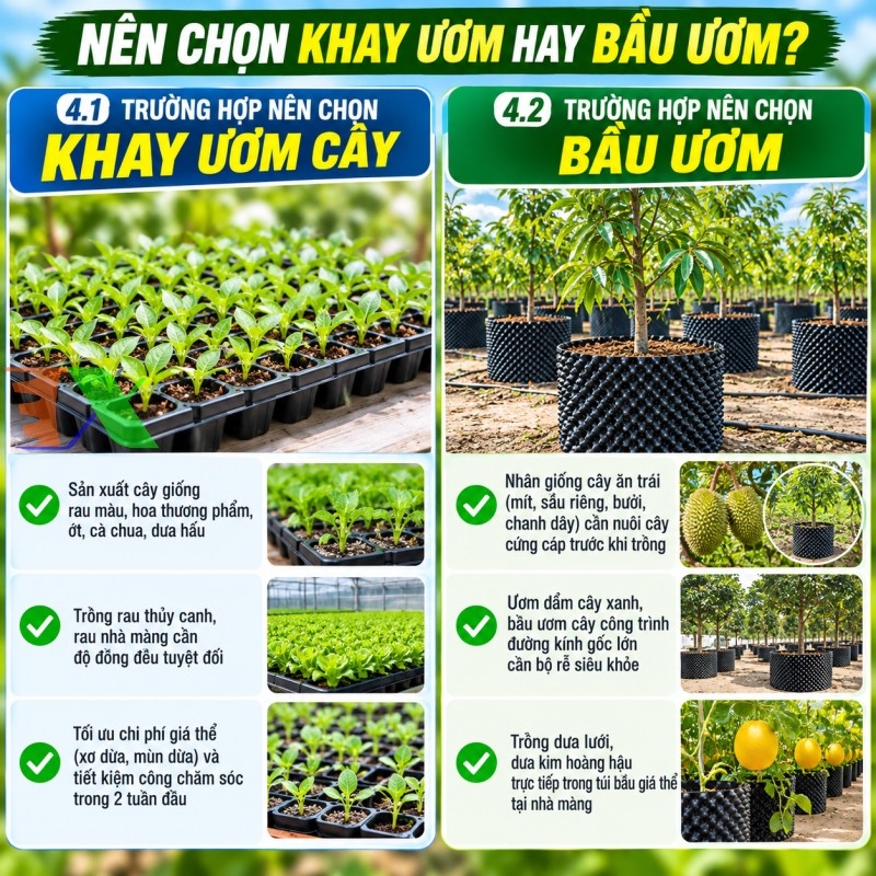 khay ươm và bầu ươm