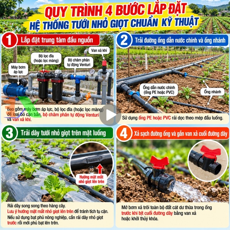 dây tưới nhỏ giọt tháp xanh 