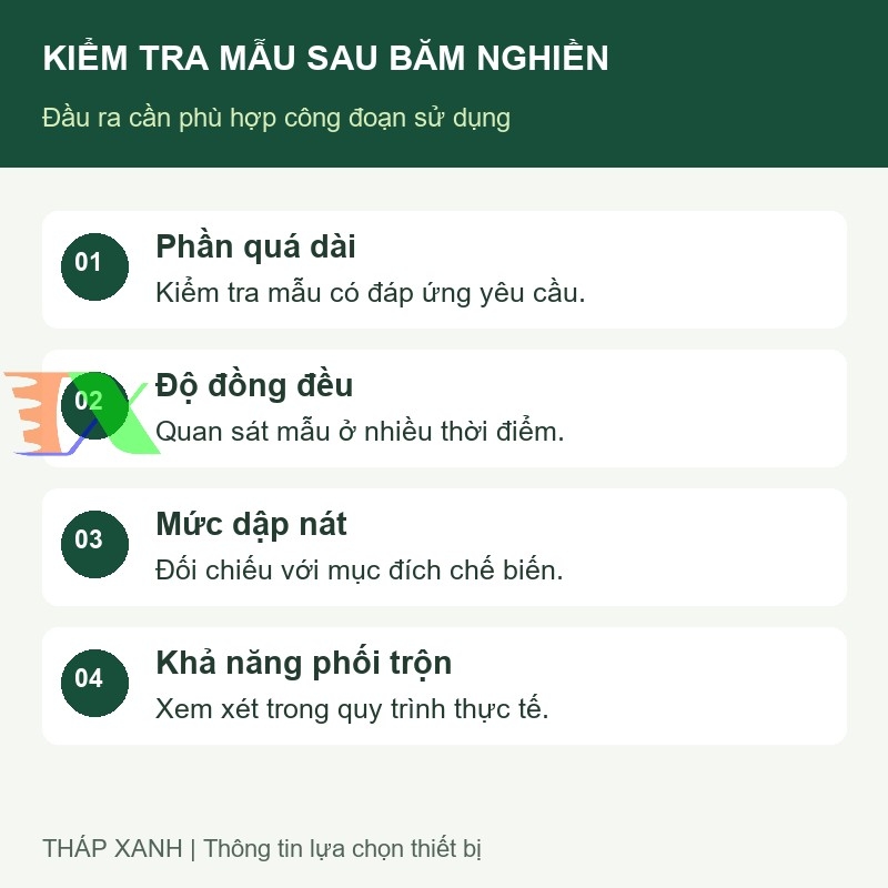 Bốn tiêu chí kiểm tra mẫu nguyên liệu sau băm nghiền