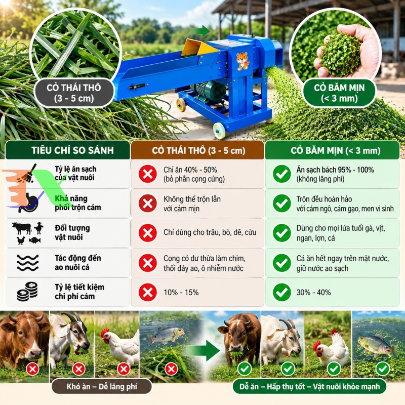 máy băm mịn cỏ tháp xanh