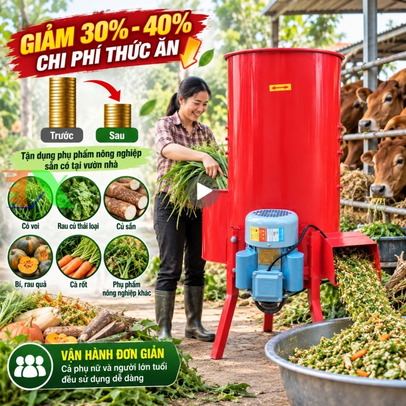 máy băm rau củ quả Tháp Xanh