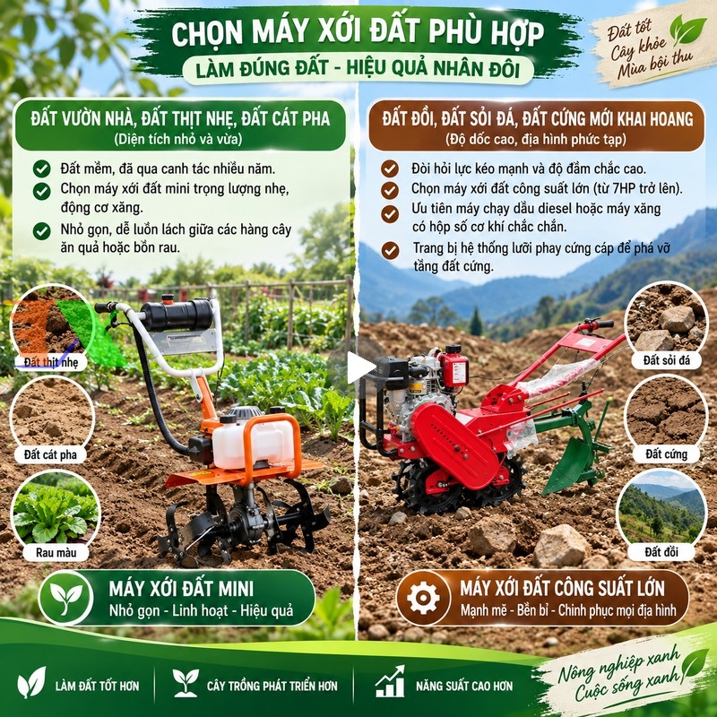 Kinh Nghiệm chọn máy cày Mini