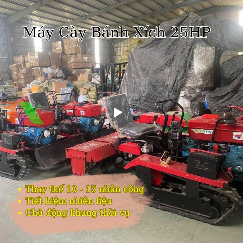 Máy cày bánh xích 25hp Tháp Xanh 