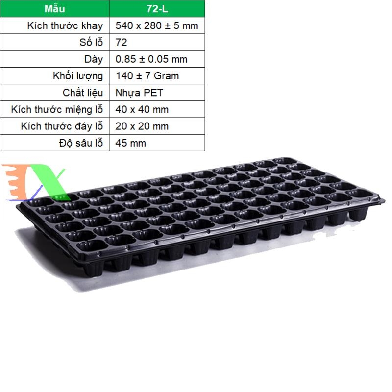 Khay nhựa ươm cây 72 lỗ trên website Tháp Xanh